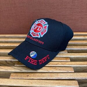 NWT Fire Department Fireman Rescue Adjustable Hat Cap “first in - Last out”